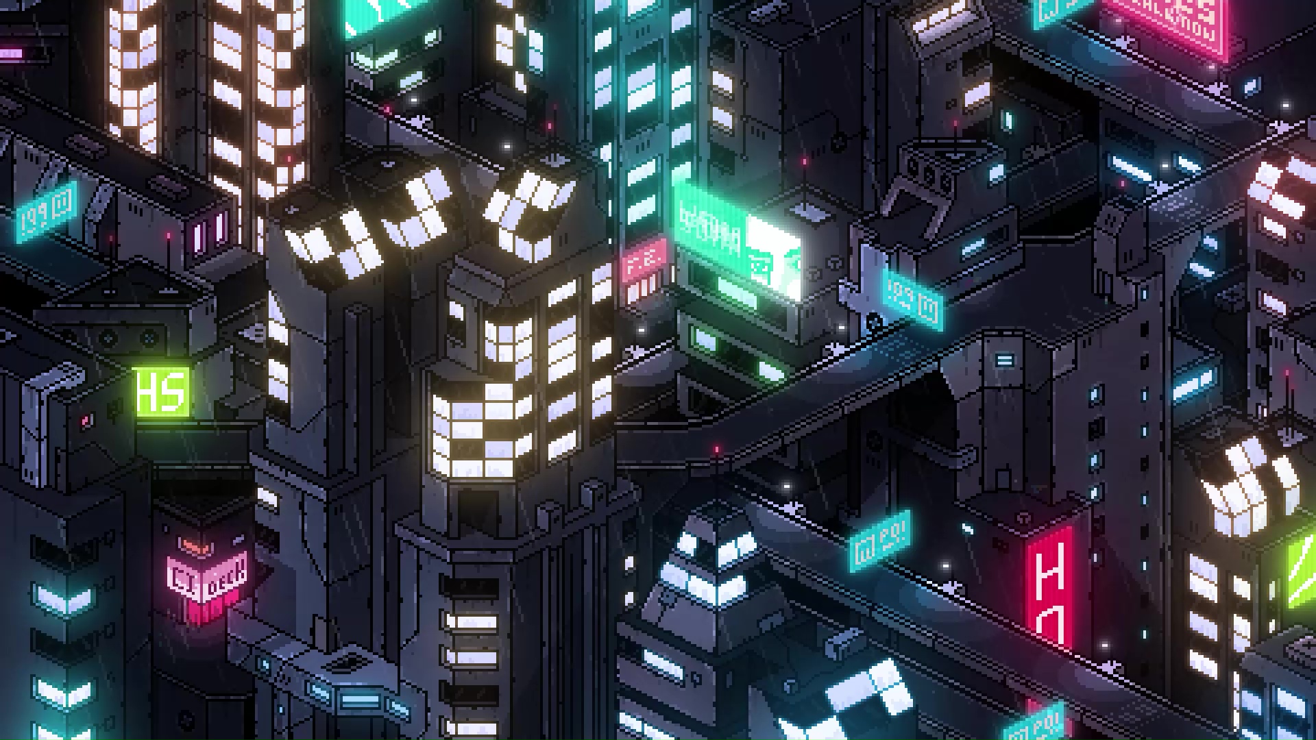 Cyberpunk City Pixel Live Wallpaper MoeWalls