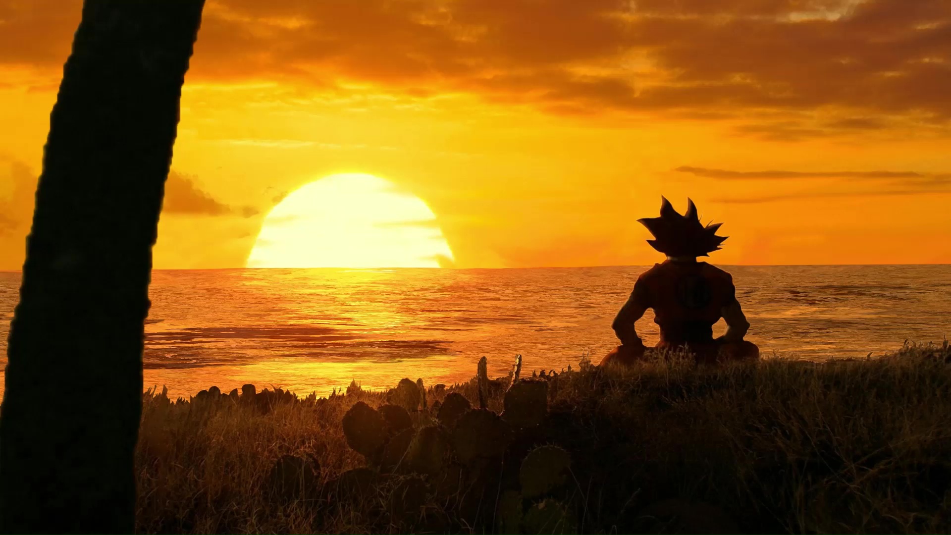 Goku Watching Sunset Dragon Ball Live Wallpaper Moewalls