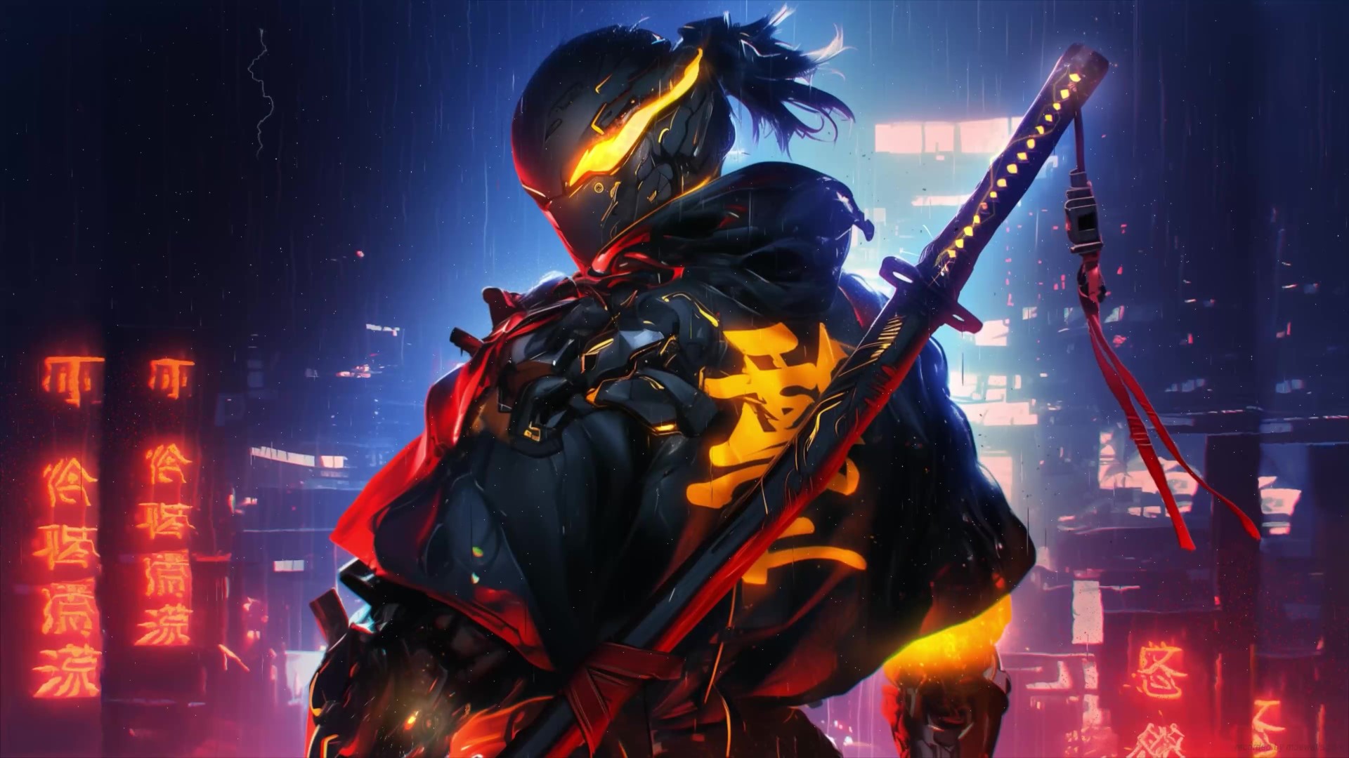 Cyberpunk Samurai Live Wallpaper MoeWalls