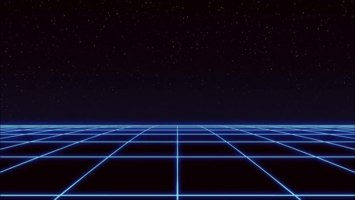 Blue 80S Style Neon Grid Live Wallpaper - MoeWalls