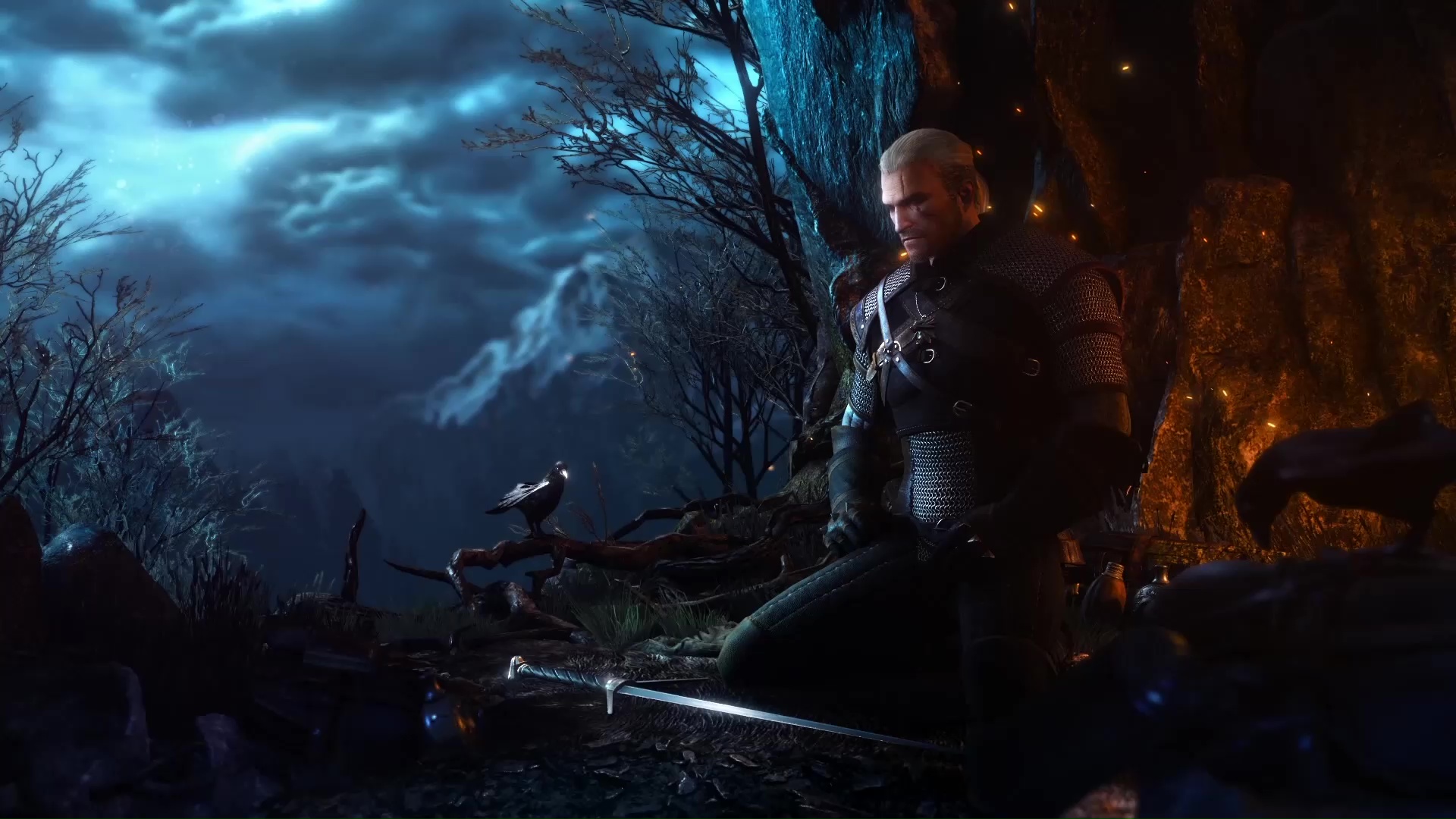 Geralt Meditation The Witcher 3 Wild Hunt Live Wallpaper - MoeWalls
