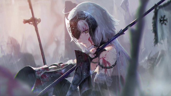 Jeanne D'Arc Alter In The Rain Fate Grand Order Live Wallpaper - MoeWalls