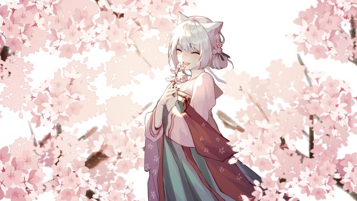 Anime Girl Cherry Blossom
