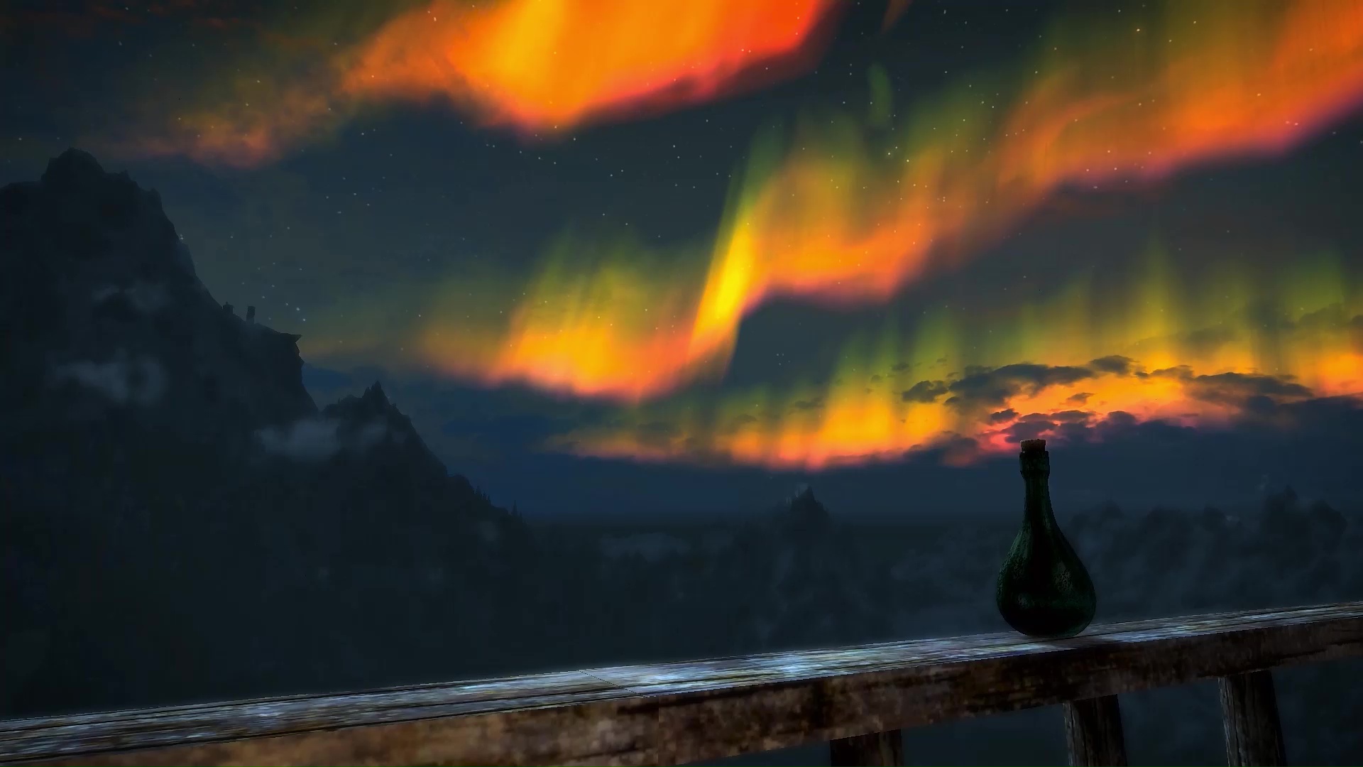 Blazing Aurora The Elder Scrolls V: Skyrim Live Wallpaper - MoeWalls