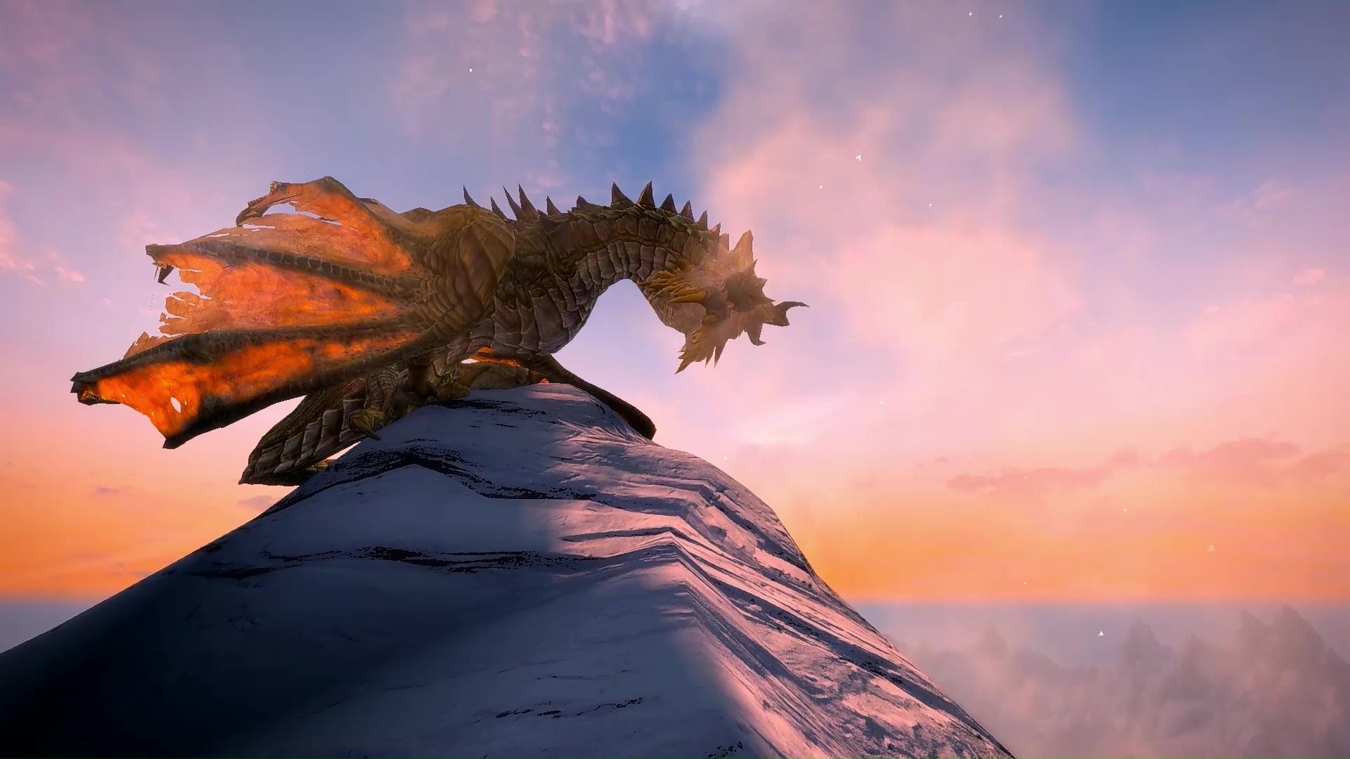 Dragon On Top Of Mountain Skyrim Live Wallpaper MoeWalls