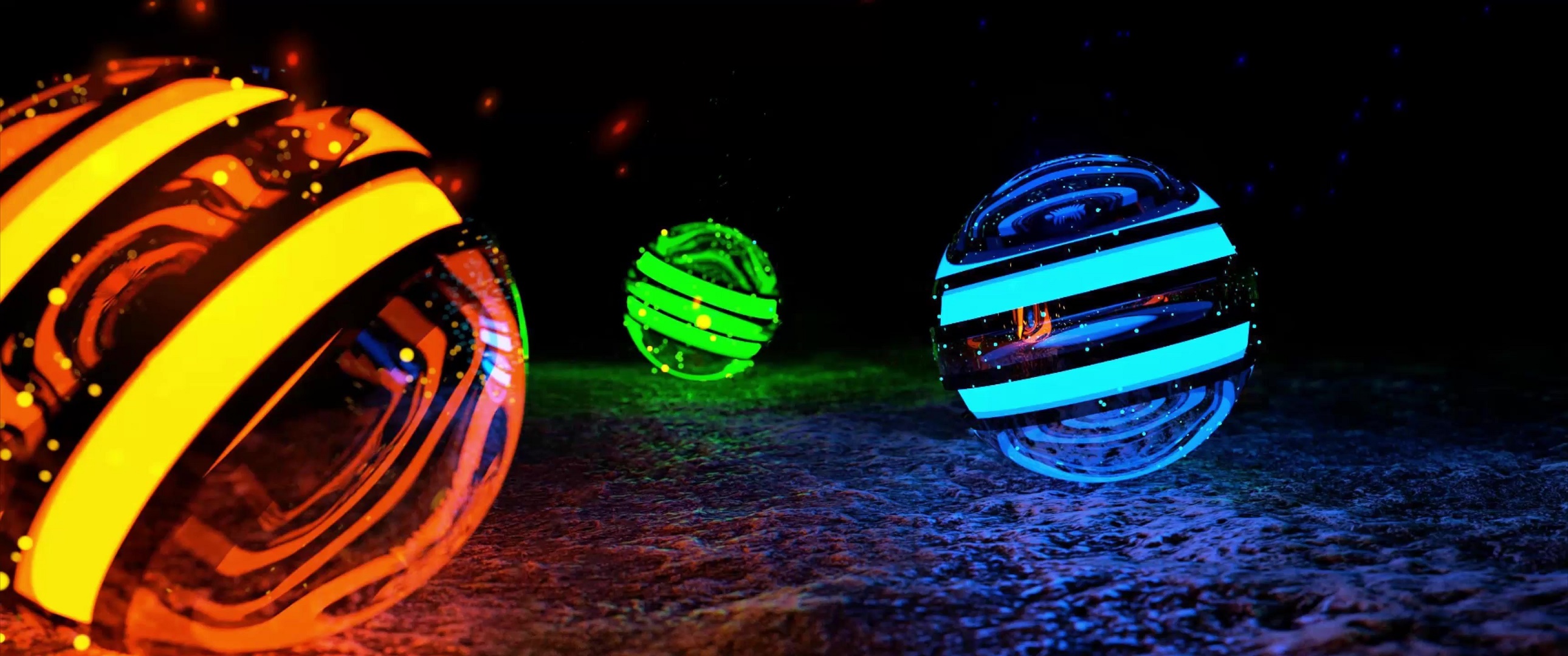 Abstract Neon Balls Live Wallpaper - MoeWalls