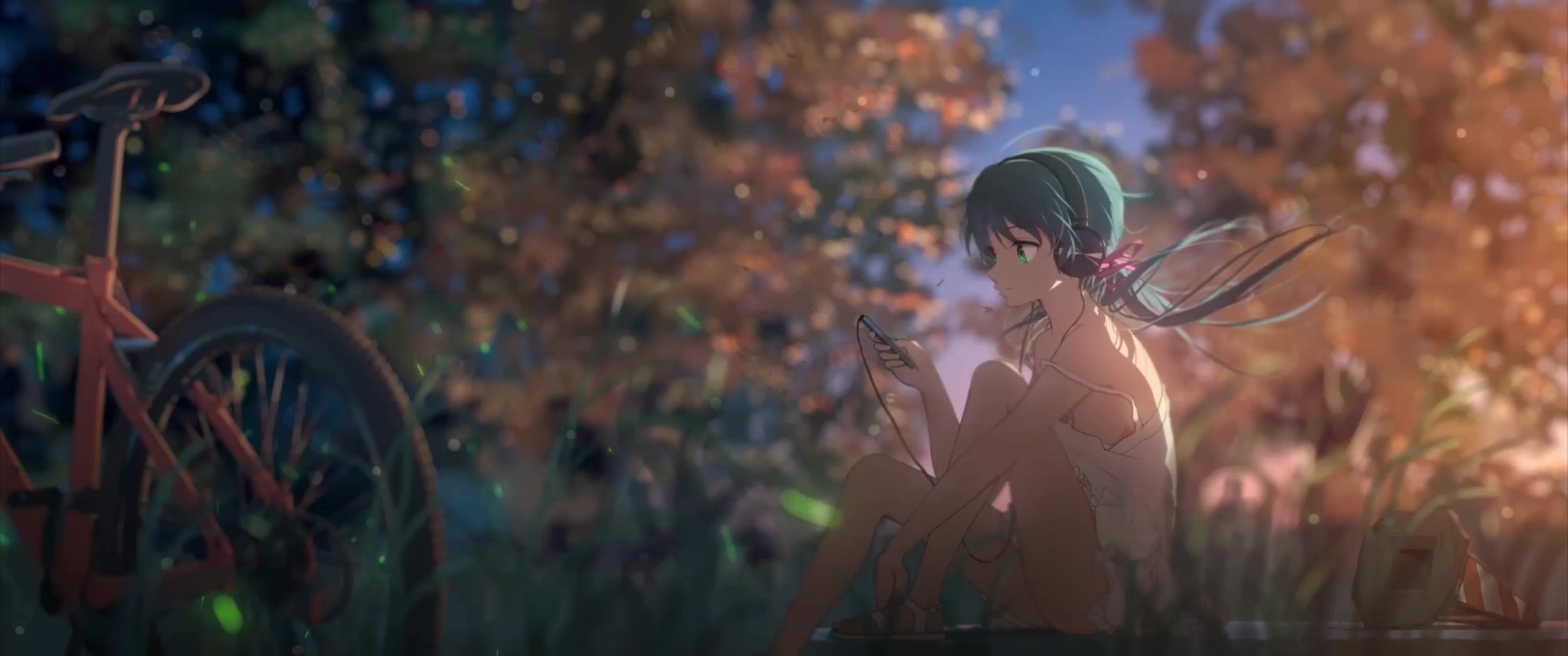 Anime Girl Listening To Music Relaxing Live Wallpaper - MoeWalls