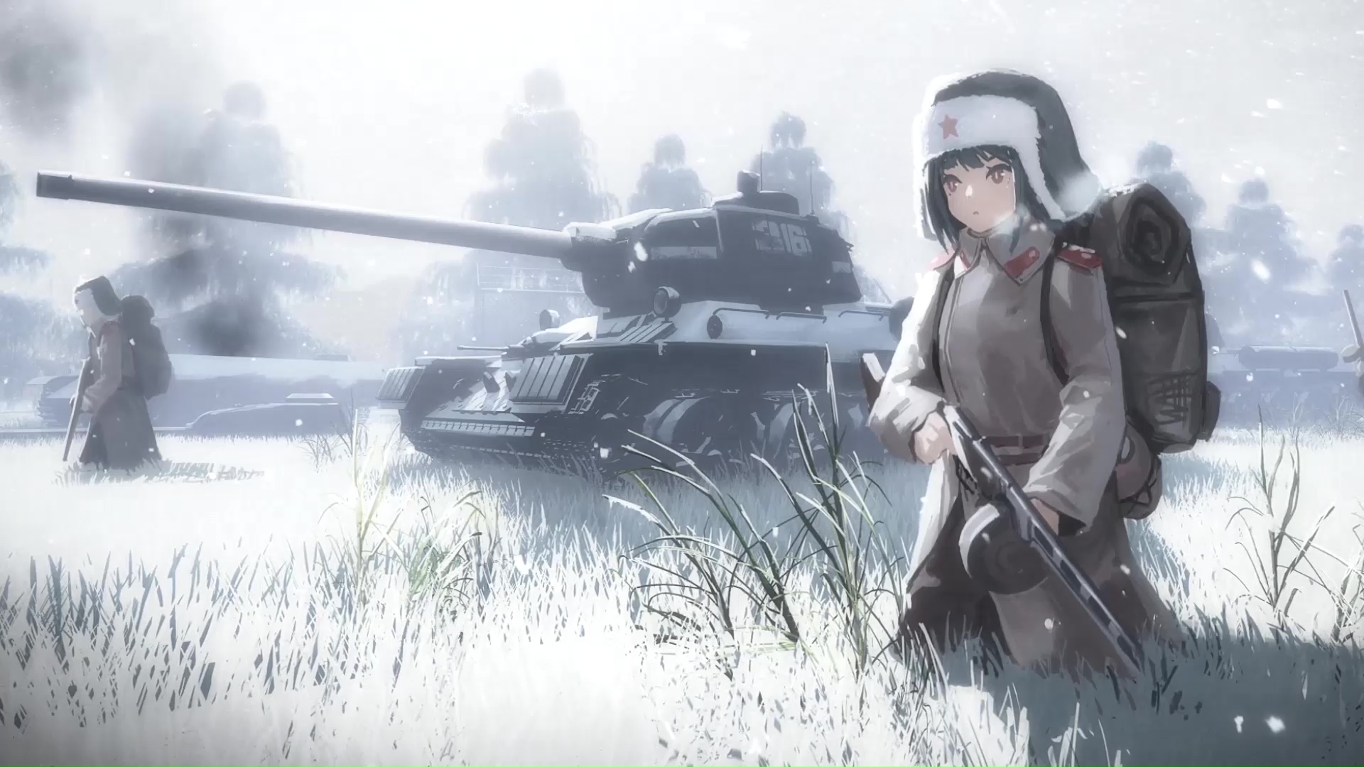 Lexica - Vintage 90's military female officer in anime style. world war 2  cluttered tank interior; military female officer giving the tank its  annual...
