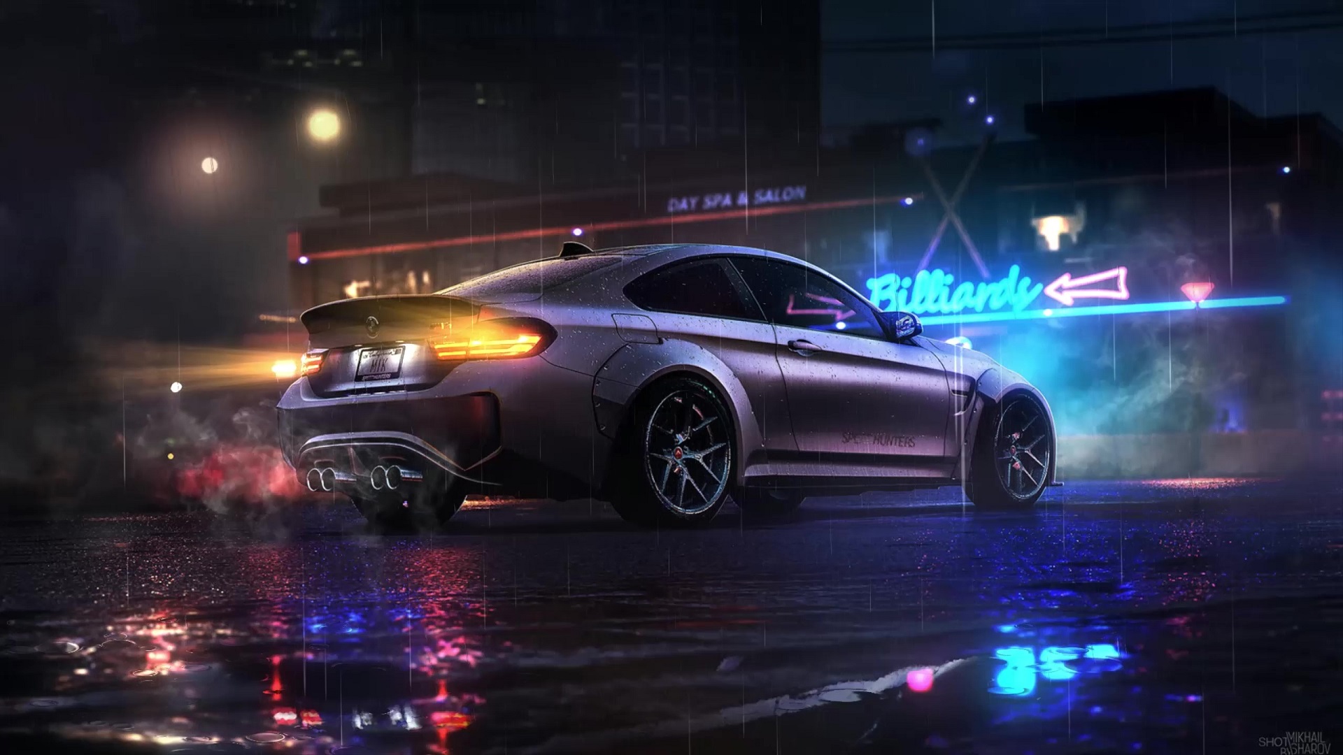 BMW M3 Neon Night Drive Live Wallpaper - MoeWalls