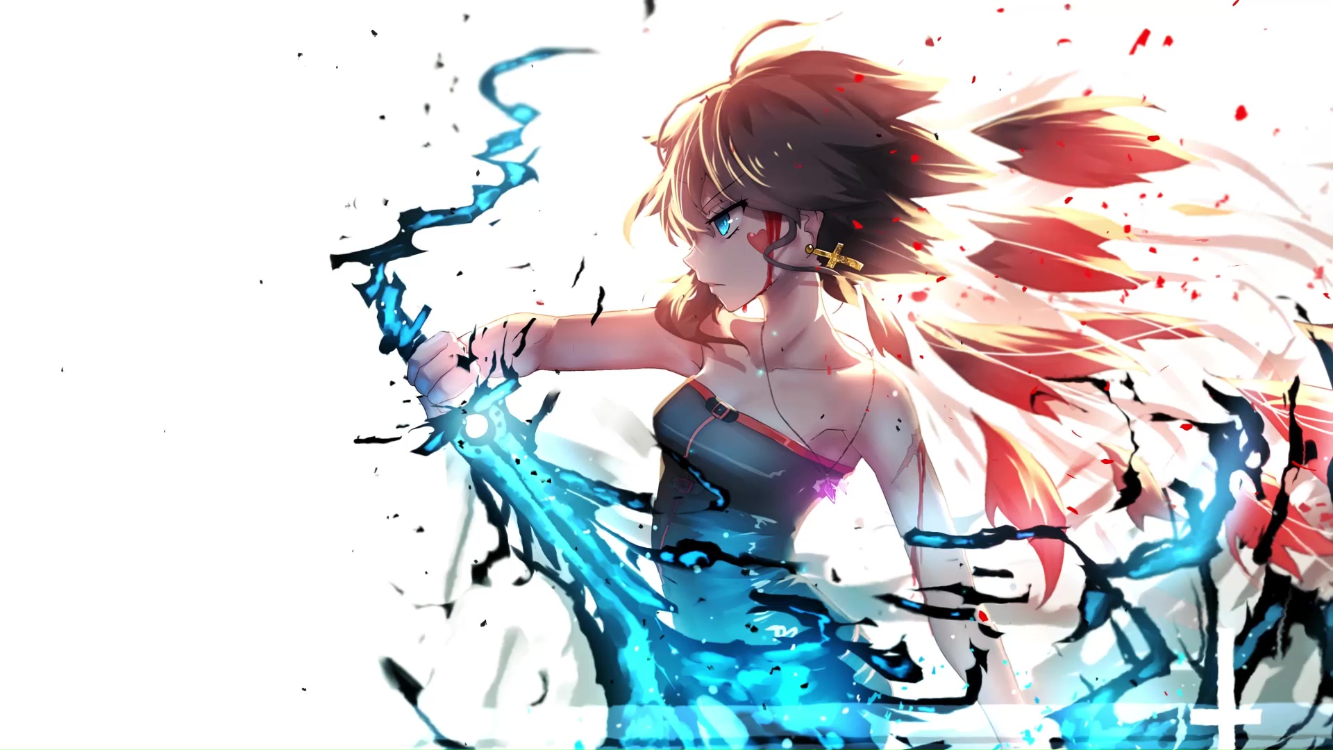 Hình nền anime Girl với kiếm: \
