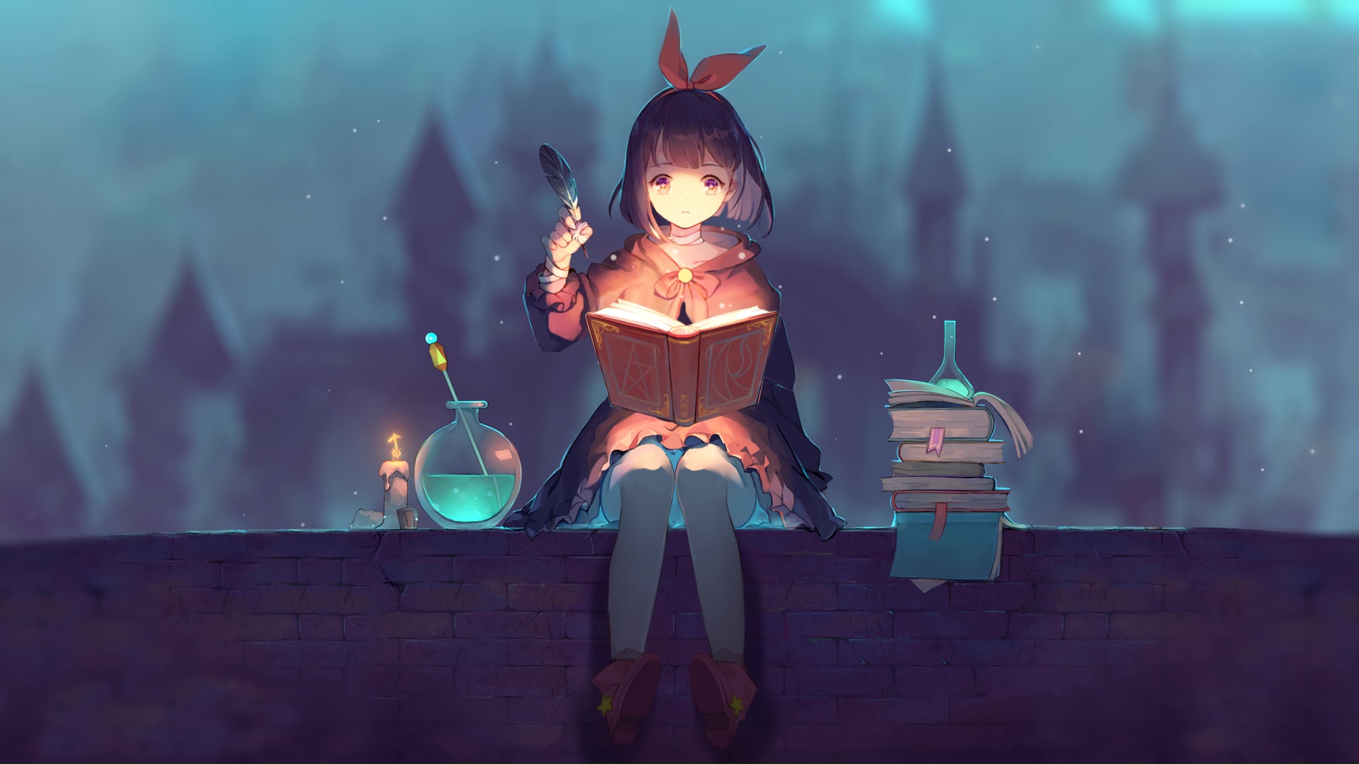 Live Wallpaper: angel, book, anime girls, anime, magic, mercy, arts, room,  witch | 1920x1080 - Rare Gallery HD Live Wallpapers