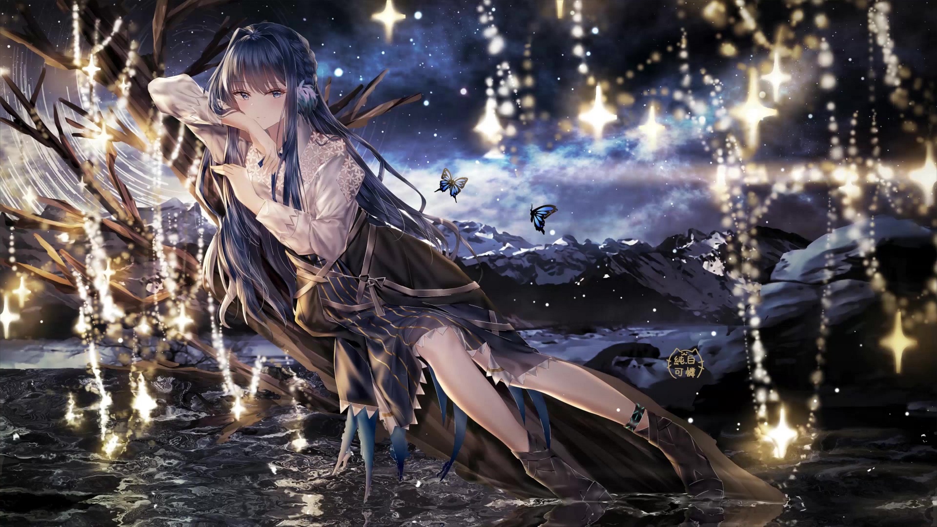 Astesia Lying On A Tree Arknights Live Wallpaper - MoeWalls