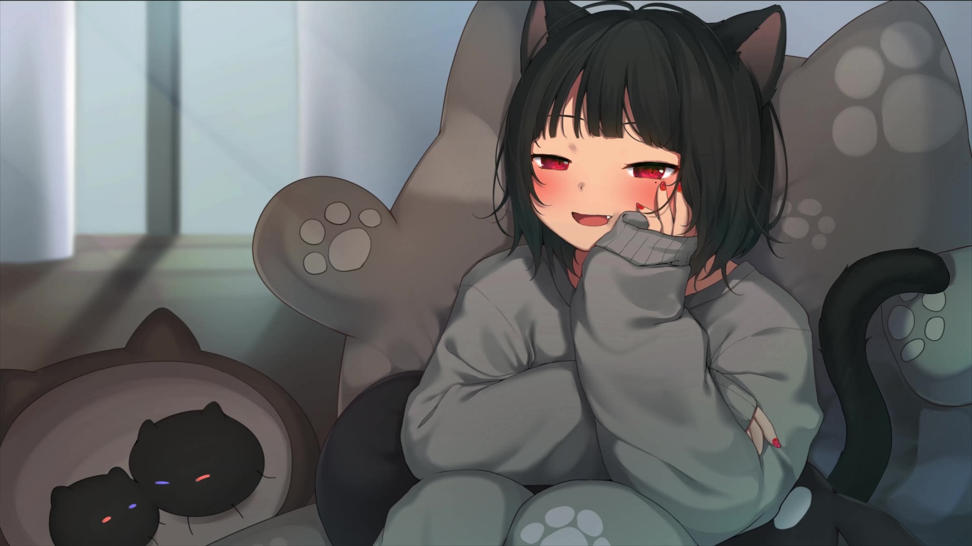 Cute Anime Cat Girl Live Wallpaper - MoeWalls
