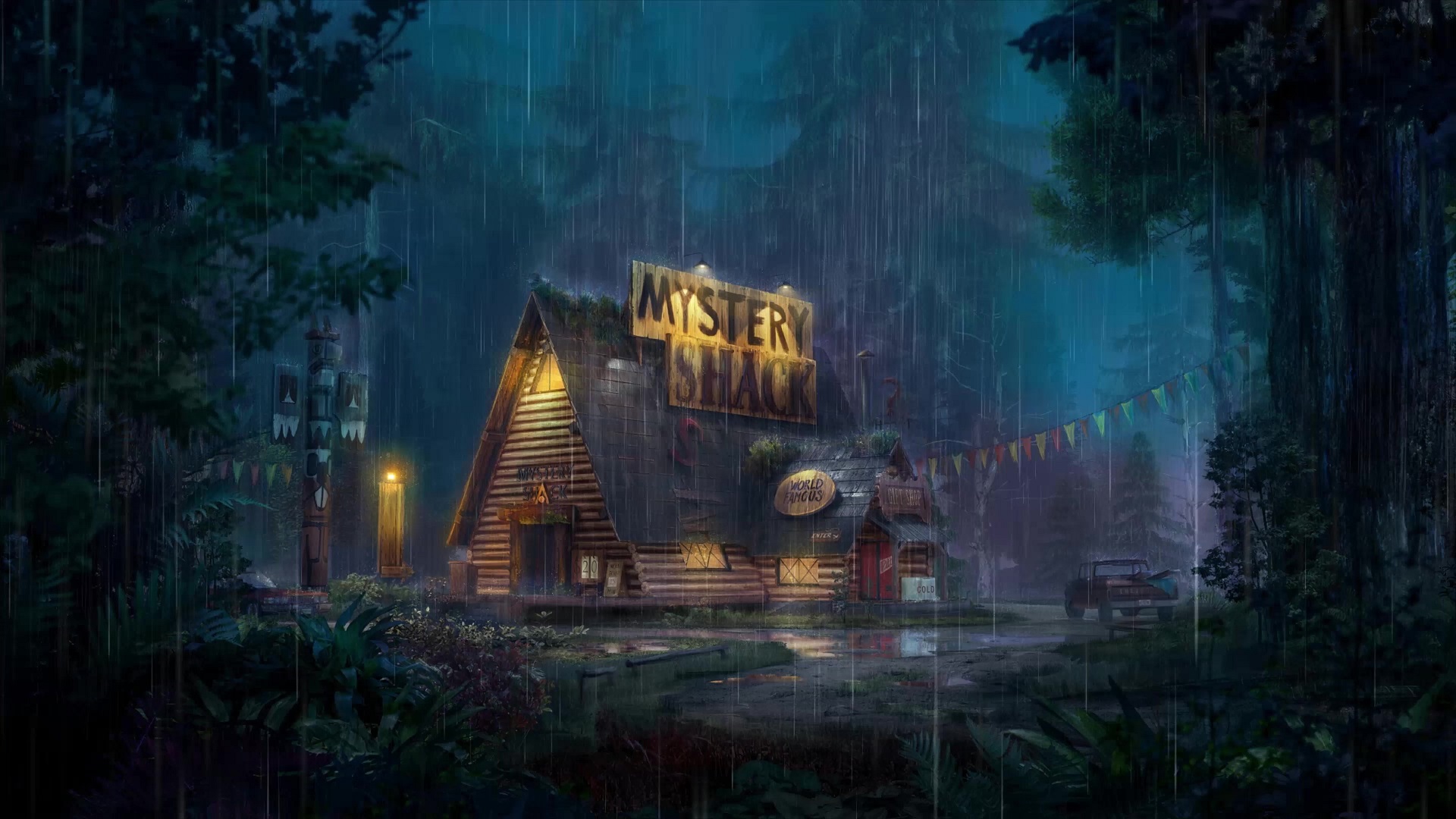 Mystery Shack Gravity Falls Live Wallpaper - MoeWalls