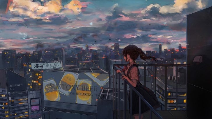 Rooftop 🌅 in 2023 | Anime artwork wallpaper, Cool wallpapers art, Sky art