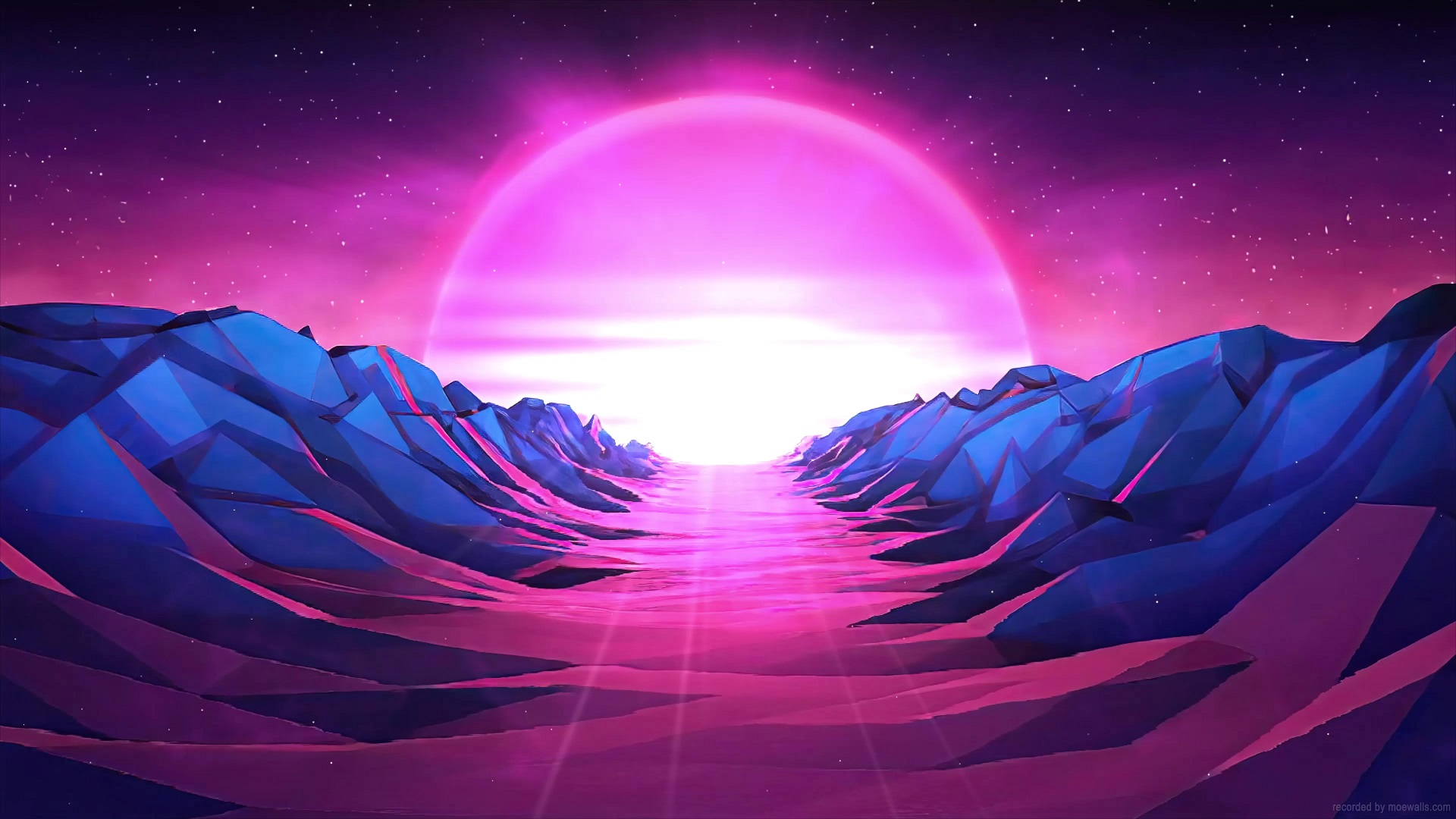 Abstract Synthwave Sun Live Wallpaper - MoeWalls