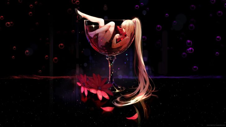 Anime Girl In Wine Glass Live Wallpaper  MoeWalls