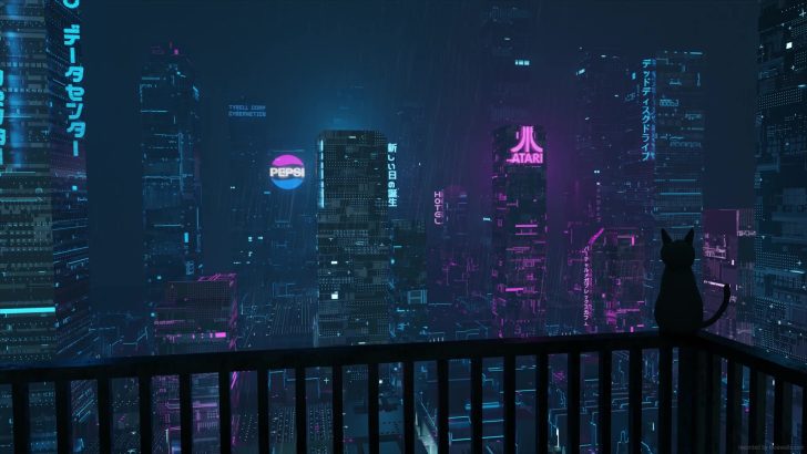 Night Walk Cyberpunk City Pixel Live Wallpaper - MoeWalls