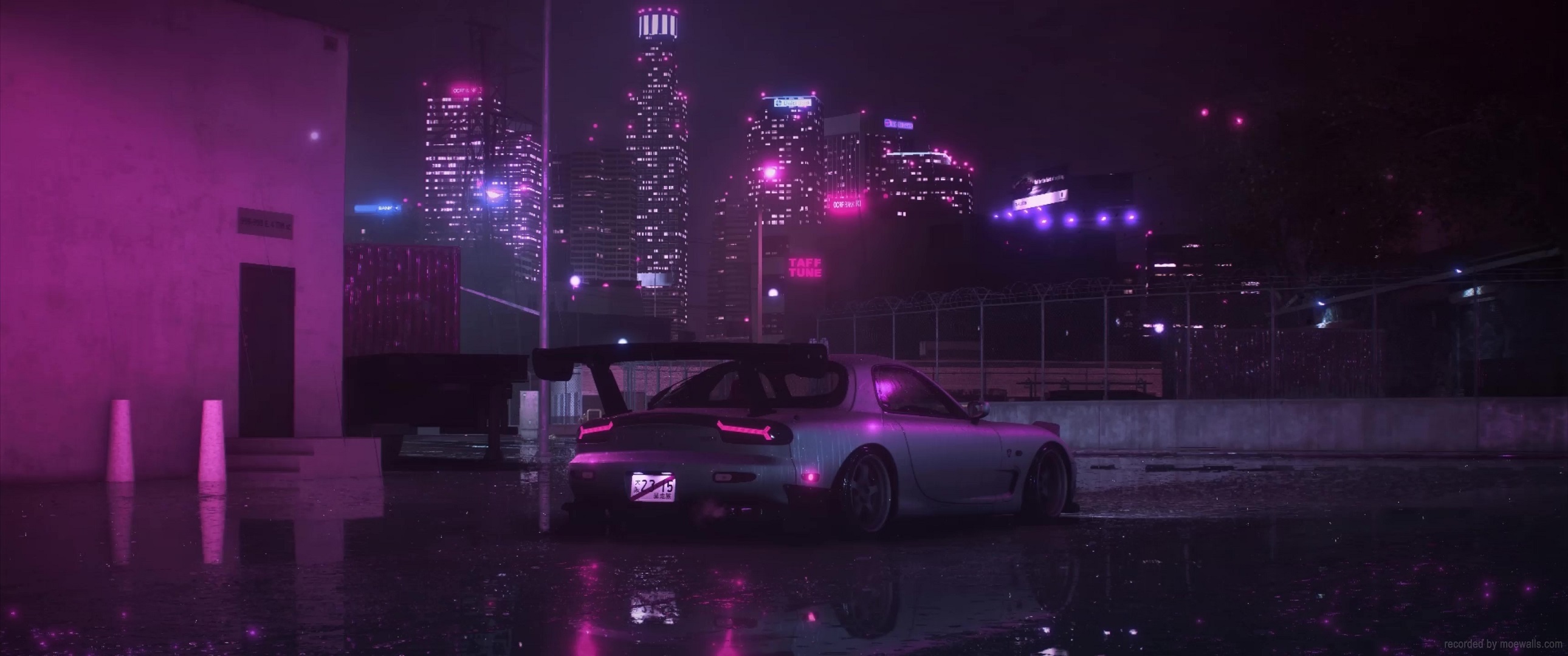 Mazda RX-7 Neon City Live Wallpaper - MoeWalls