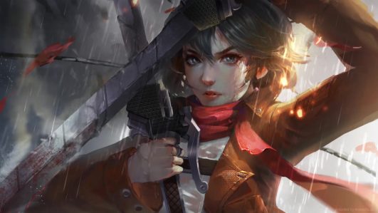 Beautiful Girl Swordsman Mikasa
