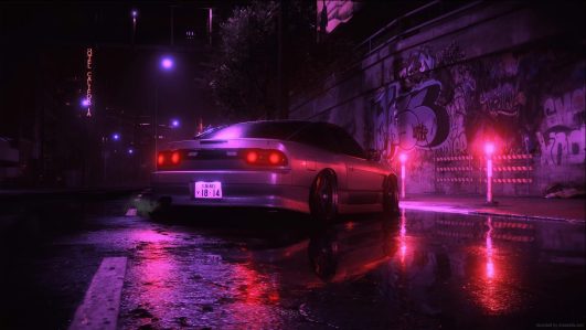 Subaru BRZ Rainy Neon Street Need For Speed Live Wallpaper - MoeWalls