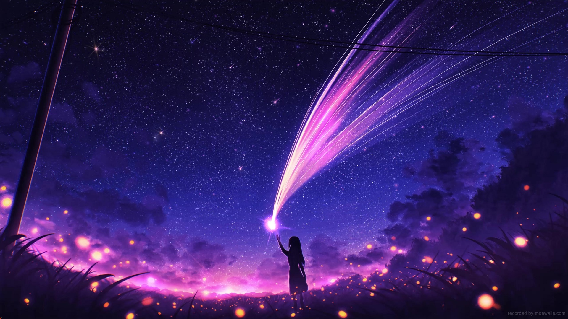 HD desktop wallpaper Anime Starry Sky Original Shooting Star download  free picture 909805