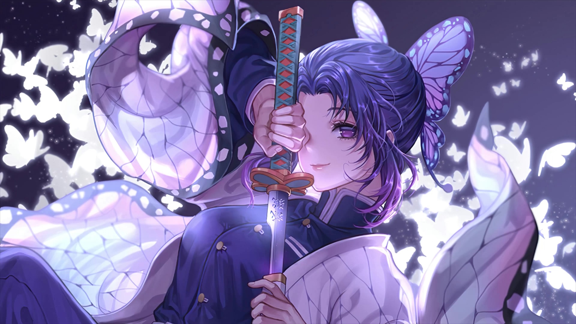 Shinobu Kocho Butterfly Dance Caprice Kimetsu No Yaiba Live Wallpaper