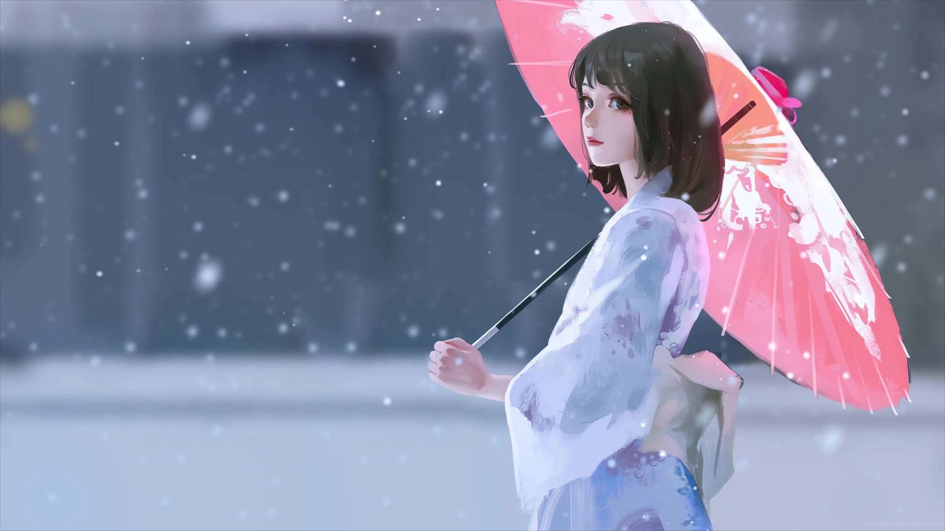 HD wallpaper: anime, anime girls, long hair, kimono, sword, umbrella,  Japanese clothes | Wallpaper Flare