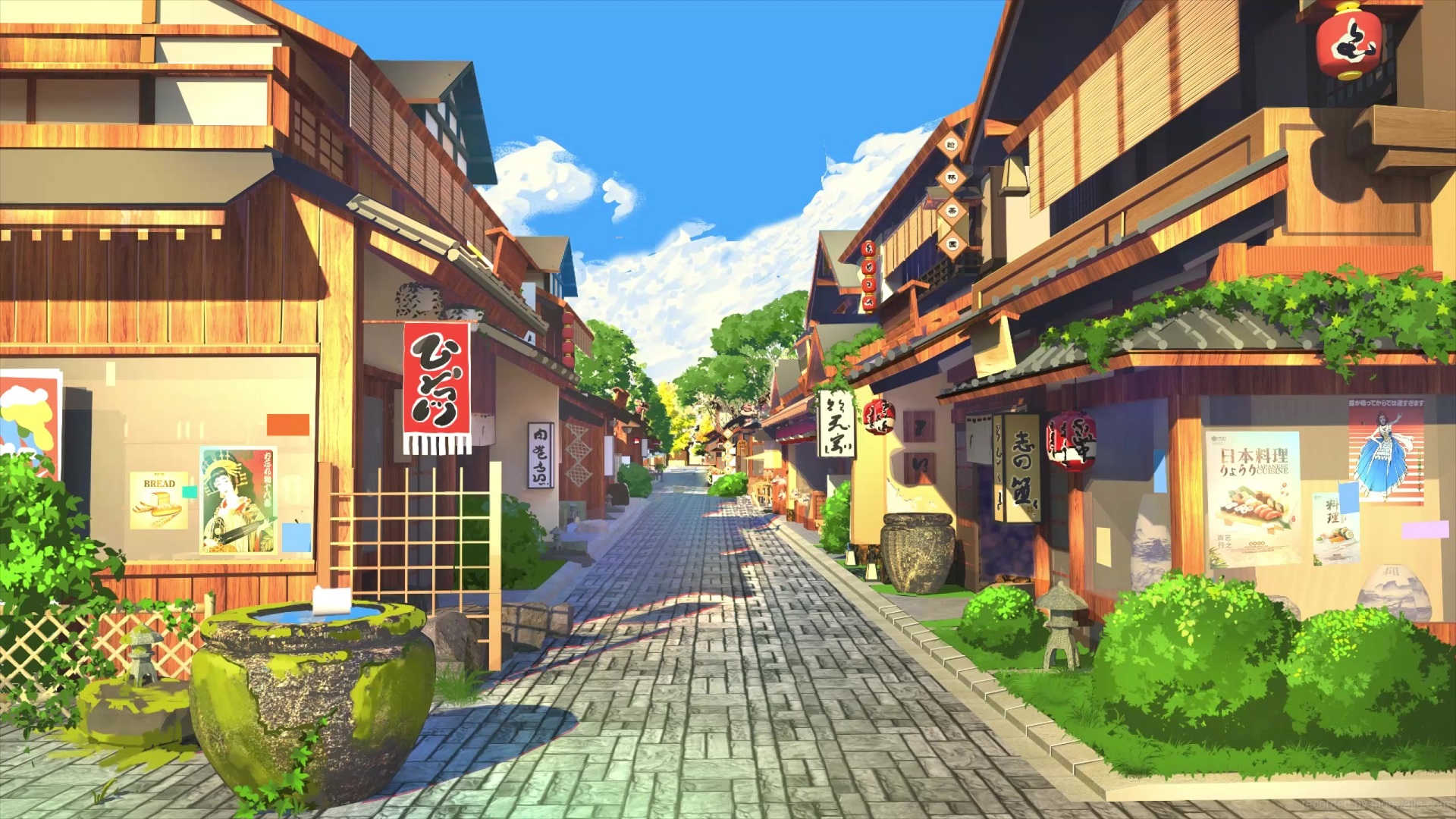 Small Japanese Town Live Wallpaper - MoeWalls