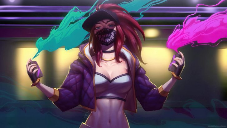 Akali K/DA Motorcycle League Of Legends Live Wallpaper - WallpaperWaifu