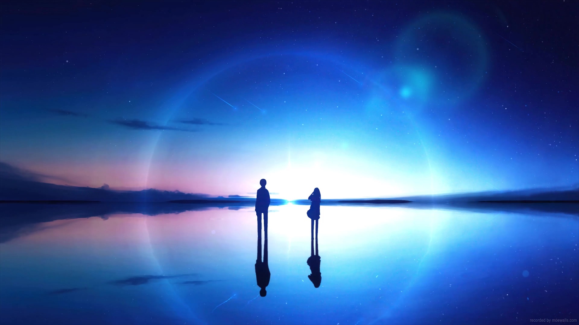 Silhouette Couple Ethereal Horizon Live Wallpaper - MoeWalls