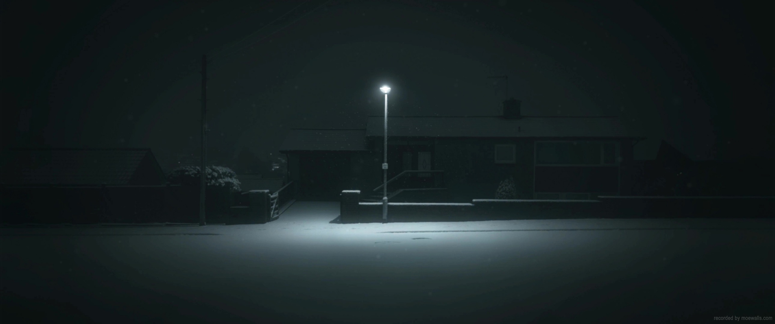 Winter Snow Street Light Live Wallpaper - MoeWalls