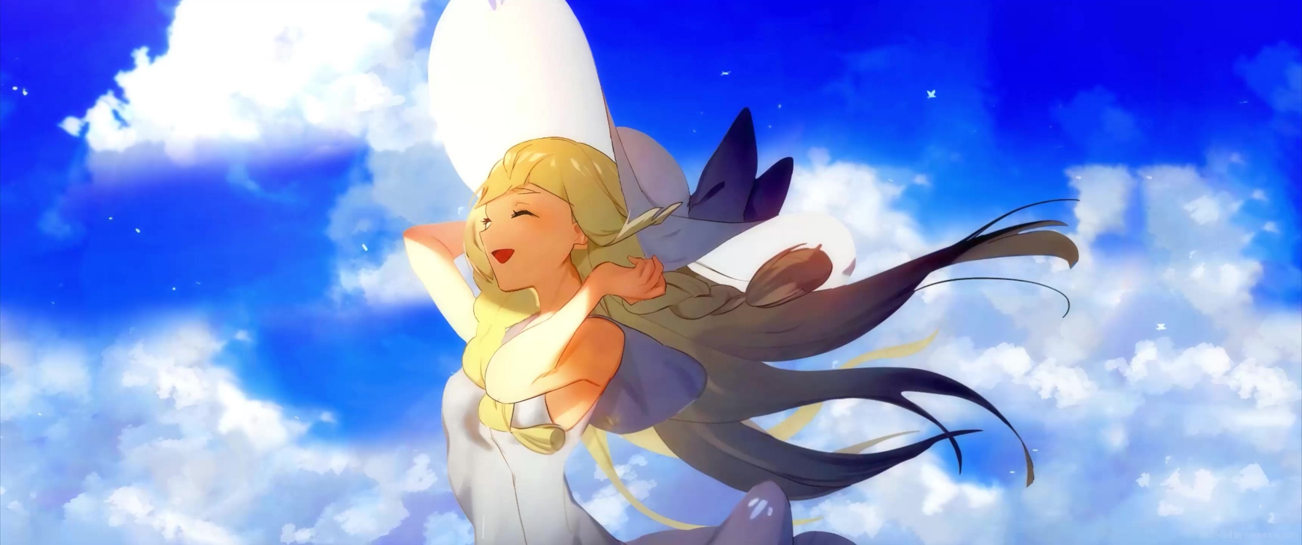 Lillie Flying In The Sky Pokemon Live Wallpaper - MoeWalls