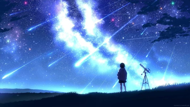Anime Girl Drawing Constellations Live Wallpaper - MoeWalls