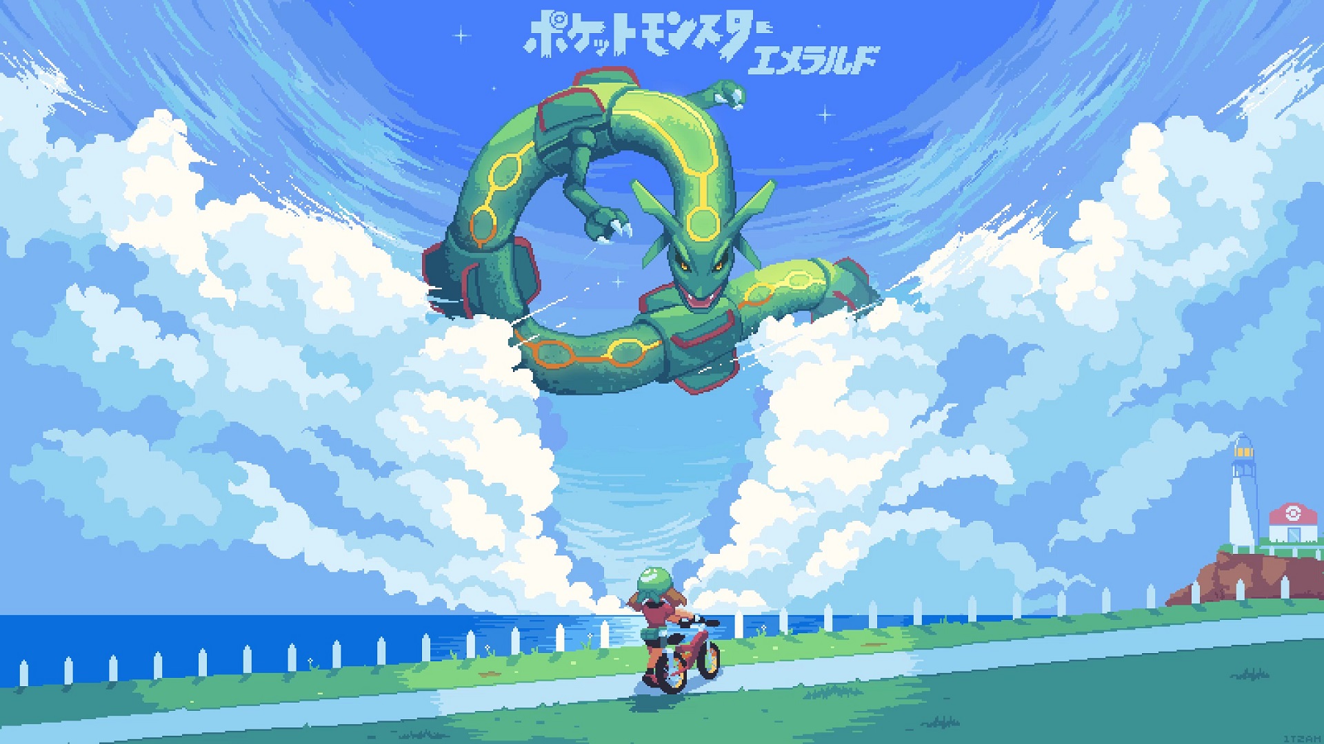 Pokemon Emerald Title Screen Pixel Live Wallpaper - MoeWalls