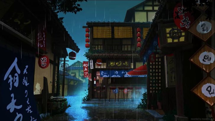 Anime Scenery Rain Wallpaper 1080p