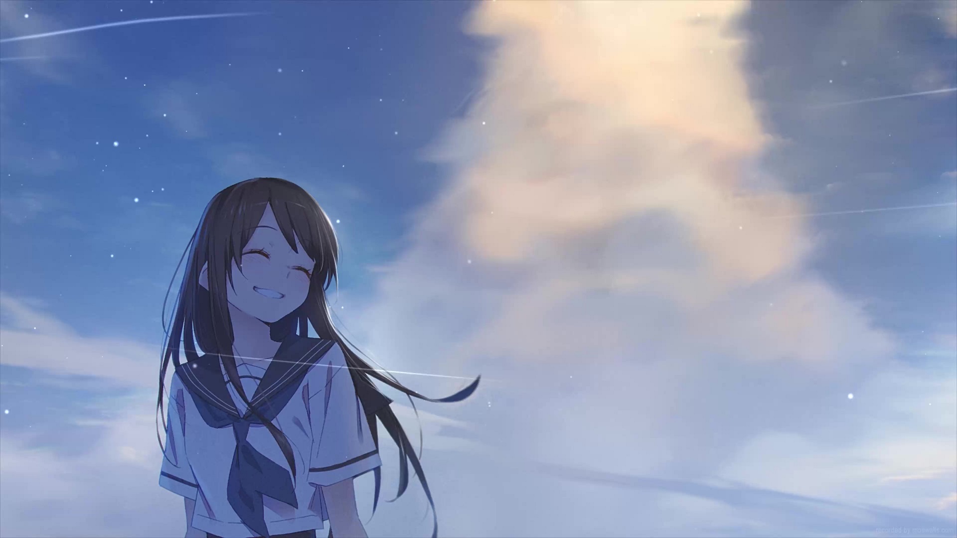 a beautiful smiling anime girl 4K by Subaru_sama