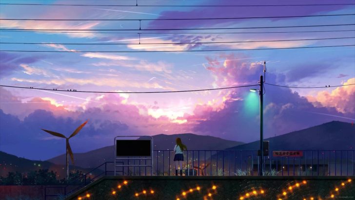 Lofi Girl Watching Sunset Live Wallpaper - MoeWalls