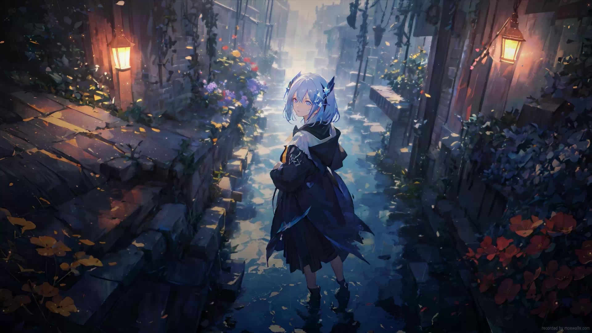 Alley, JP NIK | Anime background, Anime city, City background
