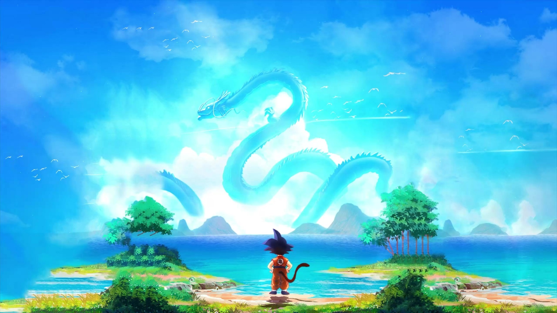 Goku and shenron wallpaper