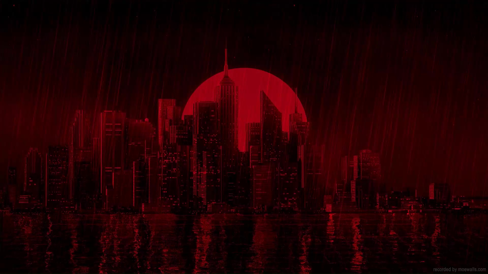 Red Night Rainy City Live Wallpaper  MoeWalls
