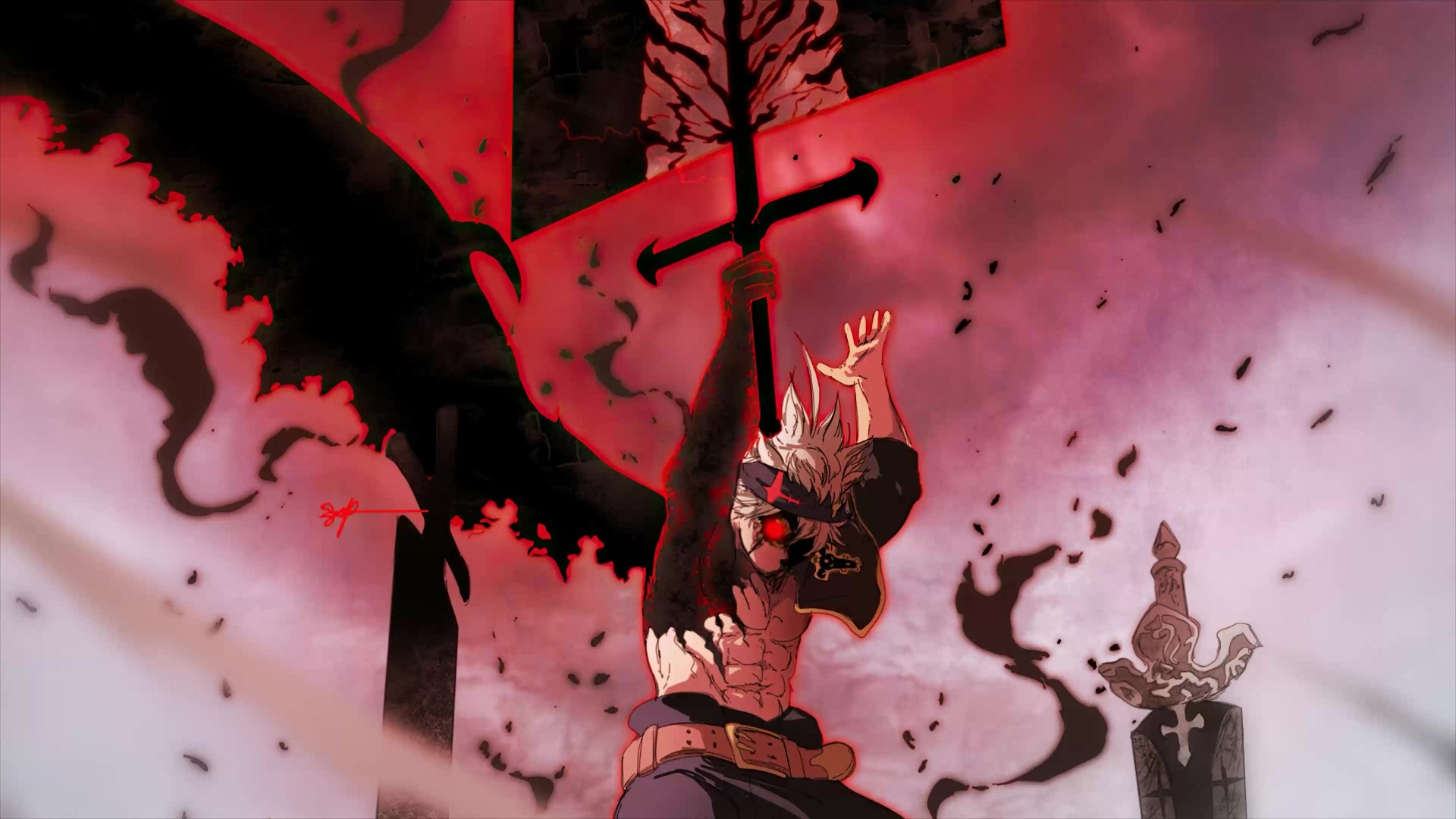 Black Asta Demon Dweller Sword Black Clover Live Wallpaper - MoeWalls