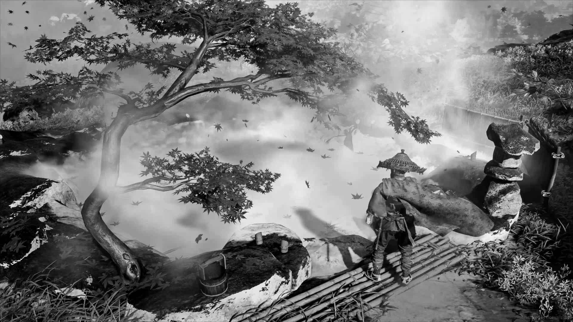 Samurai Ghost Of Tsushima Monochrome Live Wallpaper Moewalls