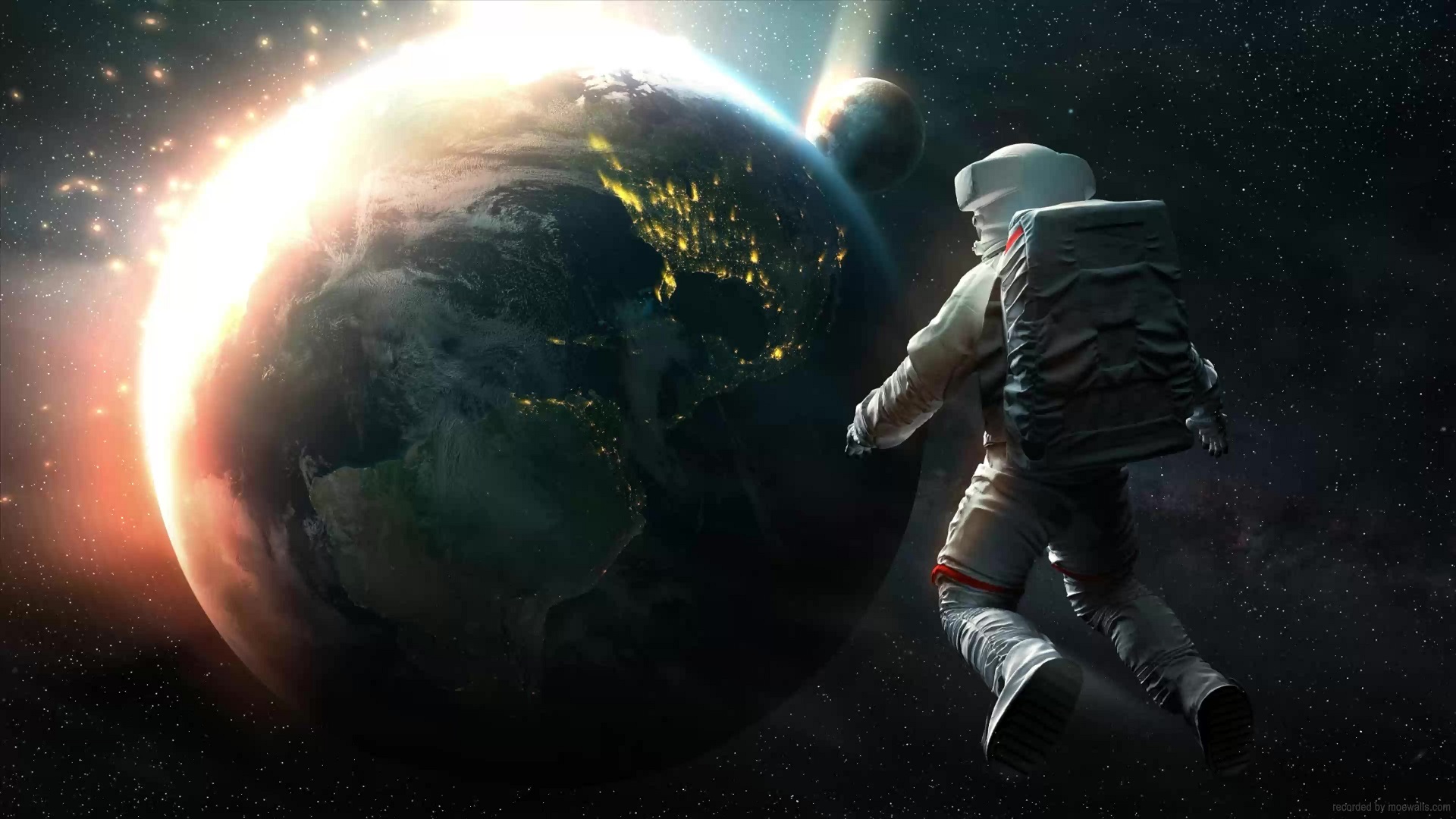 Astronaut floating around asteroids Wallpaper 4k Ultra HD ID5849