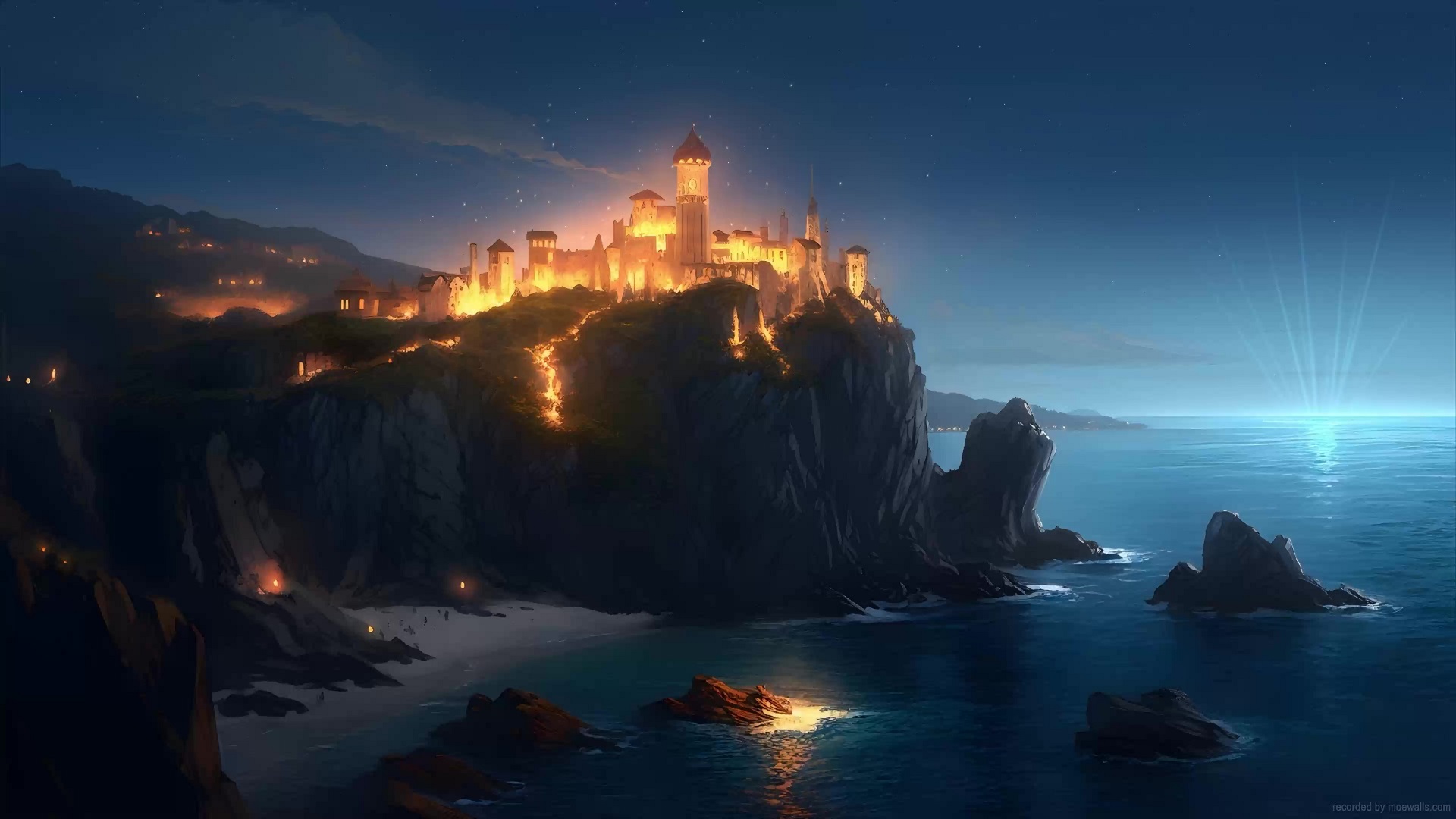 Coastal Castle Live Wallpaper - MoeWalls