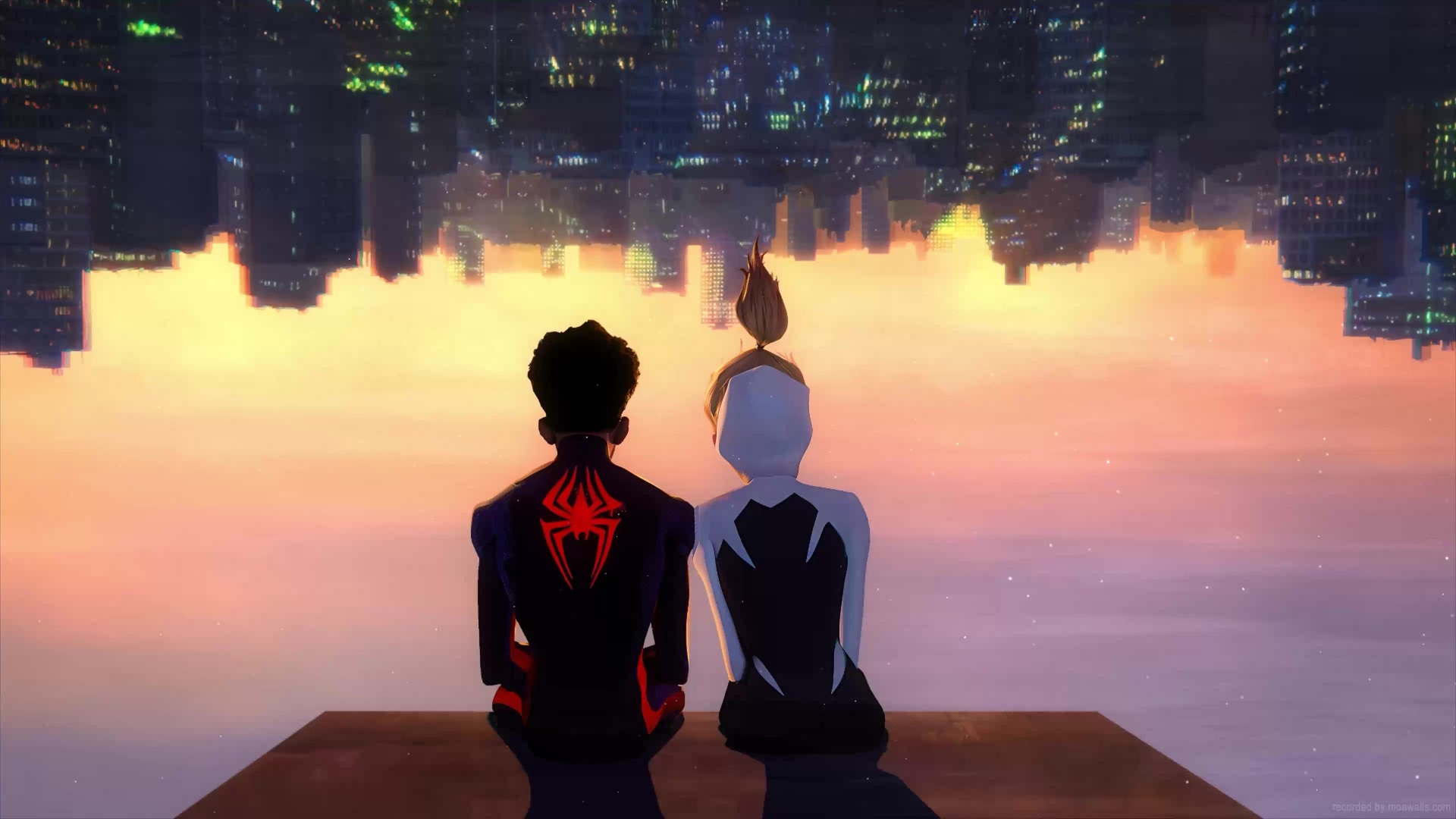 Miles Morales And Gwen Stacy Spider Man Across The Spider Verse Live Wallpaper Moewalls