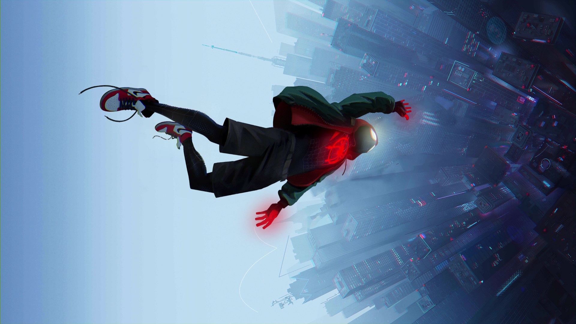 Spiderman amazing dive Miles Morales wallpaper background  linuxappscom