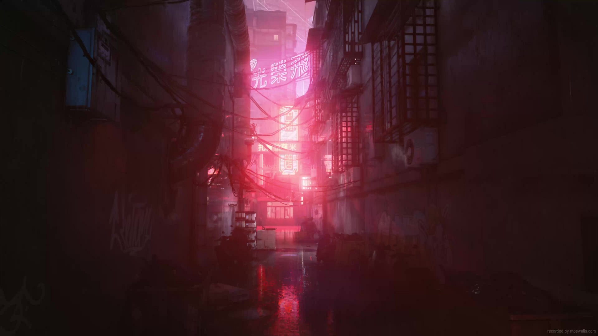 Neon Night Alley Chongqing Hitman 3 Live Wallpaper - MoeWalls