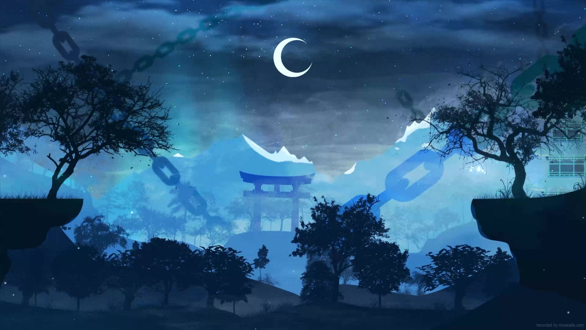 HD desktop wallpaper: Anime, Night, Sakura, Path, Original download free  picture #972025