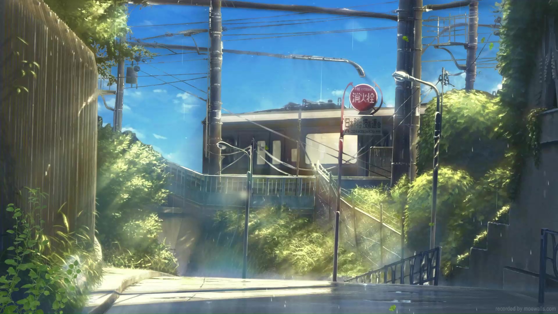 Anime Railway Station Eco Train 2K wallpaper download